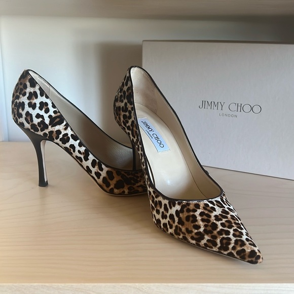 Jimmy Choo 247 Lockett Printed Pony Leopard Heels - Picture 3 of 12